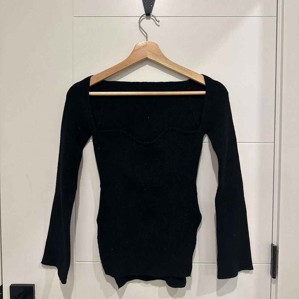 square neck knit top